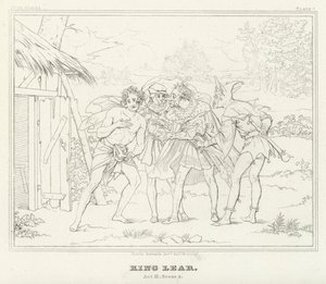 リア王」第3幕第4場（版画 作： Friedrich August Moritz Retzsch