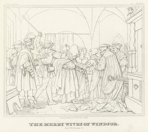 ウィンザーの陽気な女房たち」第4幕第2場（版画 作： Friedrich August Moritz Retzsch