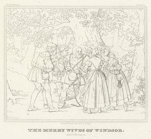 ウィンザーの陽気な女房たち」第5幕第4場（版画 作： Friedrich August Moritz Retzsch