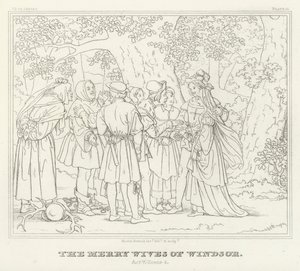 ウィンザーの陽気な女房たち」第5幕第4場（版画 作： Friedrich August Moritz Retzsch