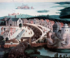 6月7日、フランソワ1世とアンリ8世のクロス・ドール収容所での会見 作： Friedrich Bouterwek