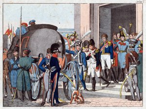 エルバ島へのナポレオンの旅立ち - カンペ、アウグスト・フリードリヒ・アンドレアス（1777-1846） - エッチング、水彩 - 22x26,3 - 個人蔵 作： Friedrich Campe
