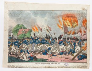 1815年6月16日、戦闘中の英雄的なBlucher、1815 作： Friedrich Campe