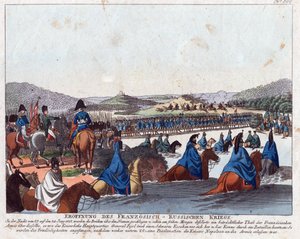 フランスのロシア侵攻の始まり - Campe, August Friedrich Andreas (1777-1846) - エッチング、水彩 - 20,5x26,2 - 個人蔵 作： Friedrich Campe