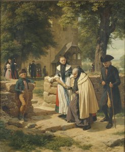 教会に行くブランズウィックの農民、1855年。 作： Friedrich Eduard Meyerheim