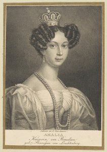 ロイヒテンベルクのアメリ1812-1873、ブラジル皇后、1830年。 作： Friedrich Fleischmann