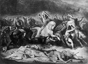 トイトブルクの森での戦い、1862年〜64年 作： Friedrich Gunkel
