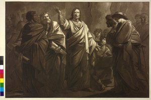 ヘンリー・フレデリック・フーガーのアクアチント版画 キリストと姦淫の女（アクアチント） 作： Friedrich Heinrich Fuger