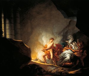 オーストリア、ザルツブルク、黄泉の国のオルフェウスとエウリディケ 作： Friedrich Heinrich Fuger