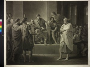 審査員の前に立つソクラテス 作： Friedrich Heinrich Fuger