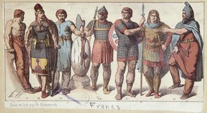 フランクの兵士の衣装、1880年頃 作： Friedrich Hottenroth