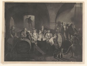 ワインセラーで飲む男性の会社 作： Friedrich Jentzen