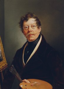 イーゼルの自画像 作： Friedrich Johann Gottlieb Lieder