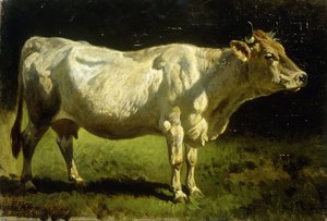 風景の中の牛 作： Friedrich Johann Voltz
