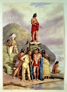 川岸のインディアンのグループ、1854