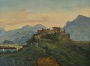 ホーエンザルツブルク要塞。 1826-35頃 作： Friedrich Loos