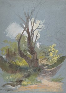 木のある山道、1820-78。 作： Friedrich Nerly
