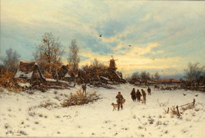 冬の夕日 作： Friedrich Nicolai Joseph Heydendahl