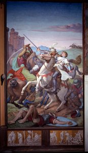 オドラドとギルディッペのカップル - フレスコ画 作： Friedrich Overbeck