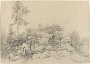 岩山に刻まれた道端の祠 作： Friedrich Philipp Reinhold