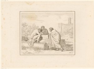 3人の若者 イタリアの日常風景 Figure, prese dal vero, ed incise a aqua forte (シリーズタイトル) 作： Friedrich Rehberg