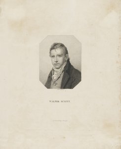歴史小説家で詩人のウォルタースコット卿の肖像1771〜1832年、1825年頃。 作： Friedrich Wilhelm Bollinger