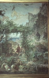 豚飼いエウマイオスのオデュッセウス、オデュッセイアの情景 作： Friedrich the Elder Preller