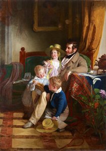 ルドルフ・フォン・アーサーバーと彼の子供たち、ルドルフ、エミリー、グスタフ 作： Friedrich von Amerling