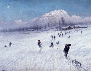 ウルリケン（ベルゲン）の下の冬の午後（キャンバスに油彩） 作： Frithjof Smith Hald