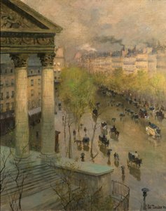 パリのマドレーヌ大通り 作： Frits Thaulow