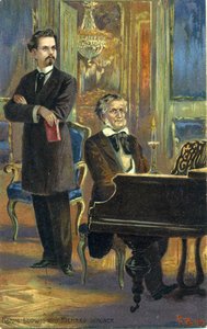 ワーグナーとルートヴィヒ2世、1900年頃（カラーリソ） 作： Fritz Bergen