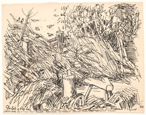 それから彼は走ってフェンスを飛び越えました... 作： Fritz Syberg