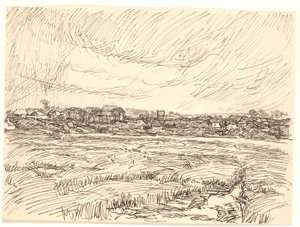 村のある風景 作： Fritz Syberg