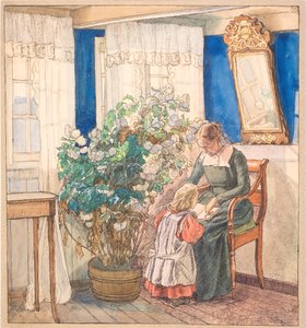 写真を見ている母と子 (Anna and Hans Syberg)