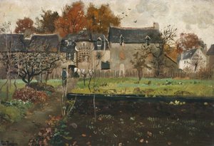 フランスの農場、1900年頃（絵画） 作： Fritz Thaulow