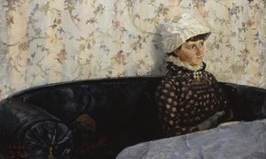 ソファの上のインゲボルグ、サンドー 作： Fritz Thaulow