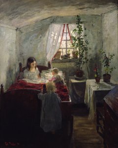 子供がいるインテリア 作： Fritz Thaulow