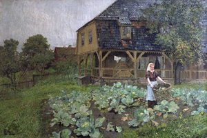 グルネロッカの邸宅 (キャンバスに油彩) 作： Fritz Thaulow