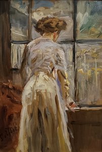 窓辺の女 ca1890 フリッツ＝フォン＝ウーデ SerbNatMus 20241103 301dpi 2cr 作： フリッツ・フォン・ウーデ