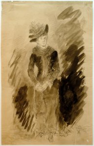 若い女性（婚約者アマリーエンドレスの肖像） 作： Fritz von Uhde