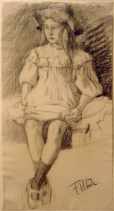 帽子に座っている女の子 作： Fritz von Uhde