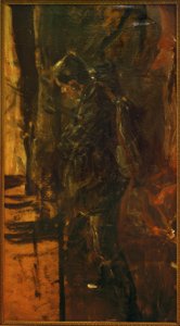 バックパックを持つ男の研究 作： Fritz von Uhde