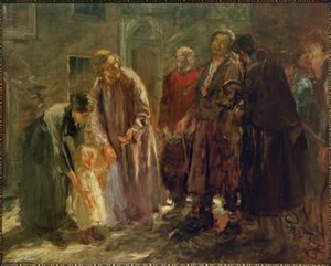 そして、イエスは子供を呼びました... 作： Fritz von Uhde