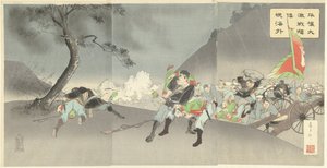 平壌での激しい戦闘は、日本の闘志を海外に示している。 平城大激戦極弐外外 作： Fujiwara Den