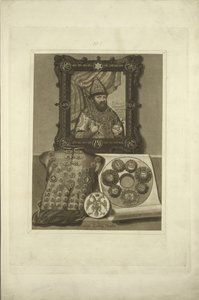 銀の鎧と皇帝の紋章。 1853年以前のロシア国家の古代遺物から 作： Fyodor Grigoryevich Solntsev