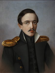 詩人ミハイル・レールモントフの肖像 1814～1841年、1887年 作： G.F. Krylov