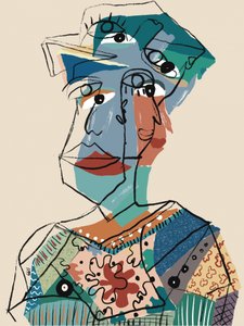 抽象的なキュビズムの肖像画 作： 