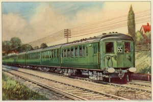 サザン鉄道、ロンドン橋からイーストボーンまでのエレクトリック エクスプレス (カラー リソ) 作： G.P. Micklewright