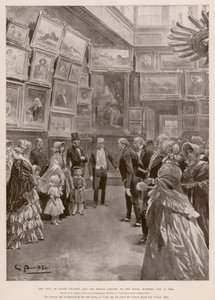 1849年5月3日、ロンドンのロイヤル・アカデミーへのヴィクトリア女王とアルバート皇太子の訪問（フォトグラビュール 作： G.S. (after) Amato