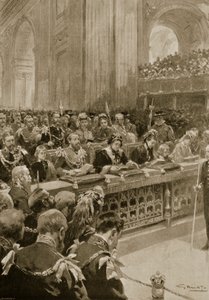 1872年2月27日、セントポール大聖堂で開催された「The Illustrated London News」（1901年）からのプリンスオブウェールズ復興感謝祭 作： G.S. Amato